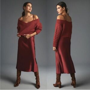 Anthropologie Mare Mare layered sweater and slip midi dress 3X like new